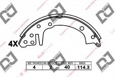 DJ PARTS bs1341 -  Комплект тормозных колодок